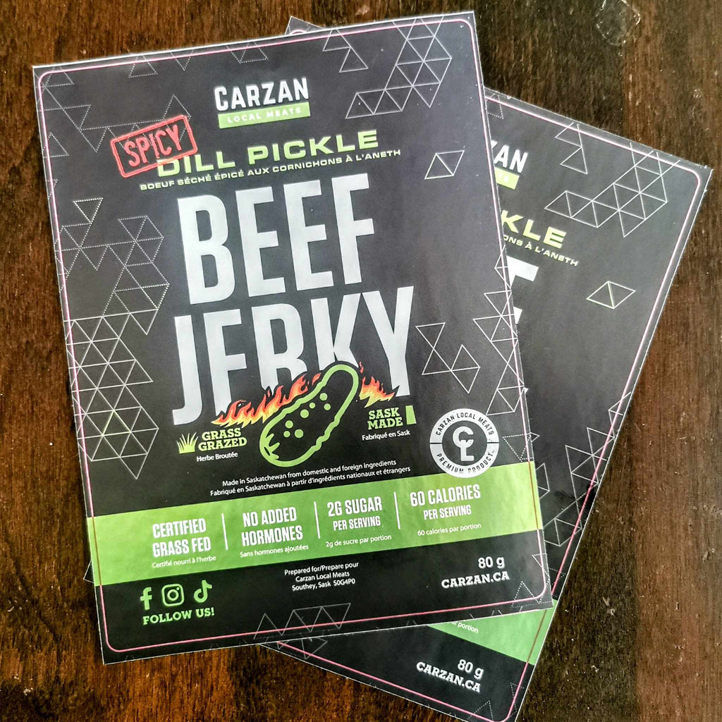 Spicy Dill Pickle Beef Jerky Carzan Local Meats
