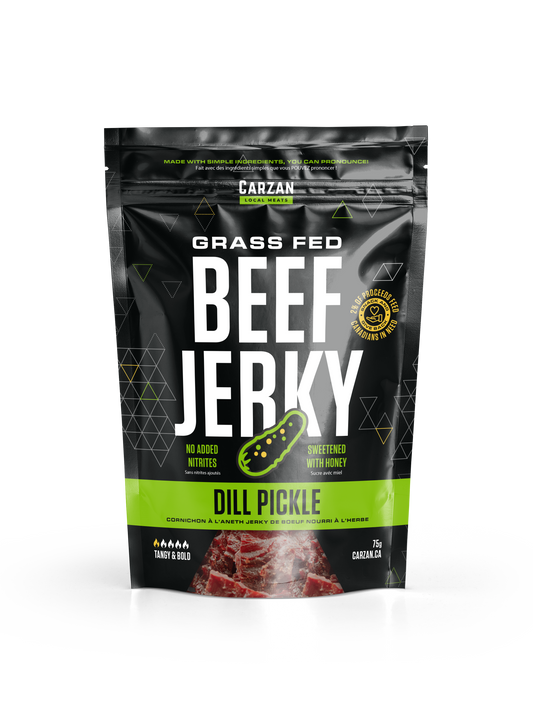 Package of Carzan Dill Pickle beef jerky
