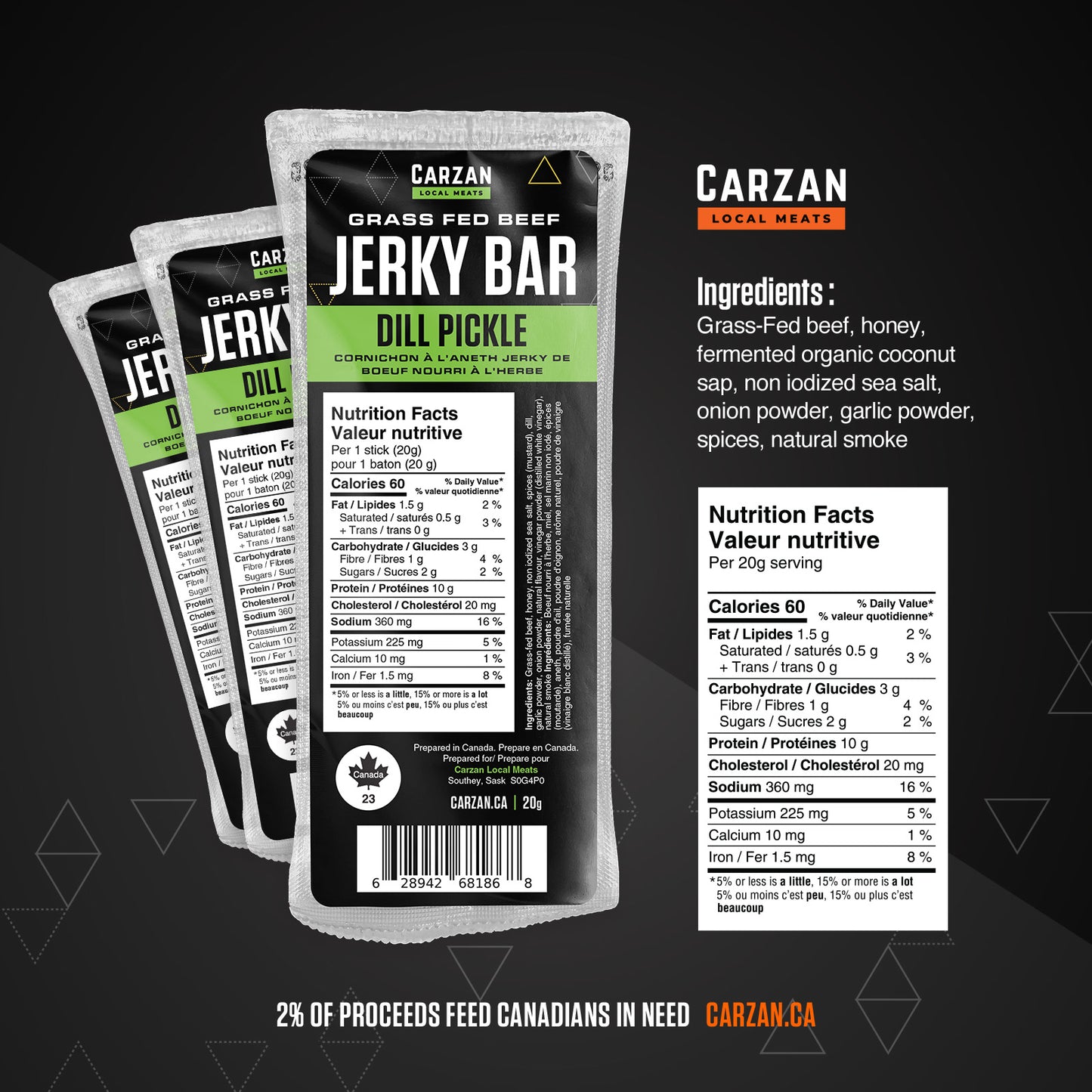 Illustrated NFT-style artwork representing Carzan Dill Pickle beef jerky bars