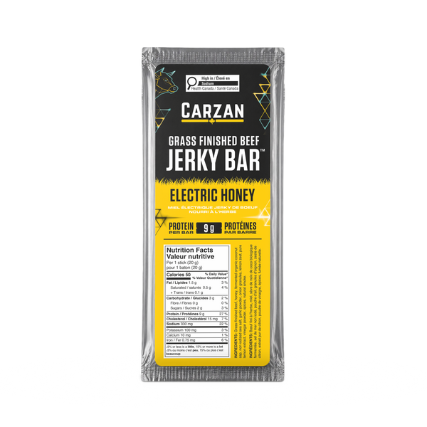 Package of Carzan Electric Honey beef jerky bar