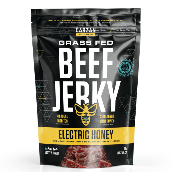 Package of Carzan Electric Honey beef jerky