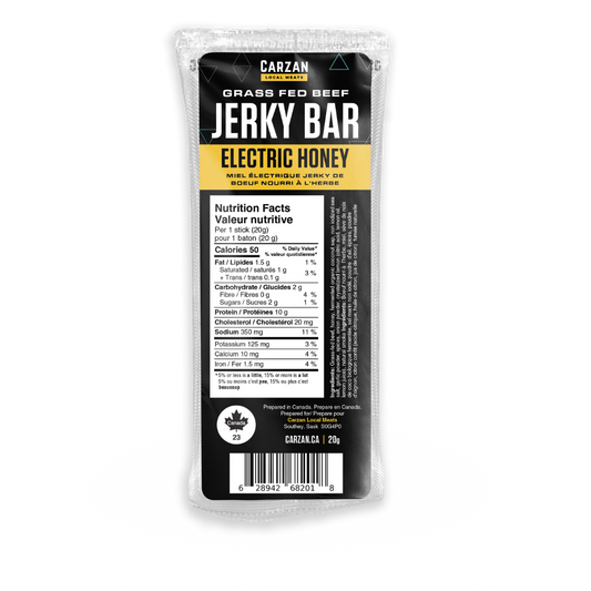Package of Carzan Electric Honey beef jerky bar