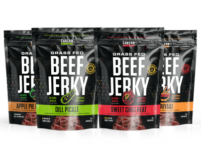 Mockup representation of Carzan Four the Trail Jerky Pack