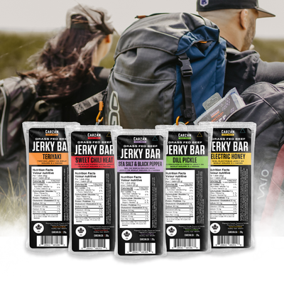Carzan Fuel the Crew grass-fed beef jerky bar variety pack