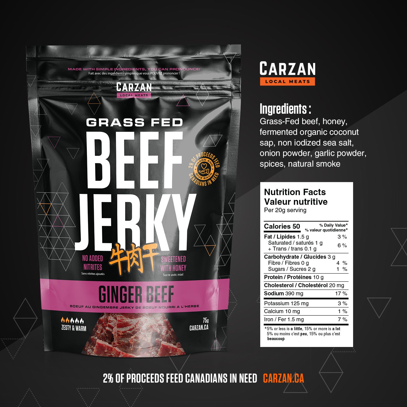 Illustrated NFT-style artwork representing Carzan Ginger Beef beef jerky