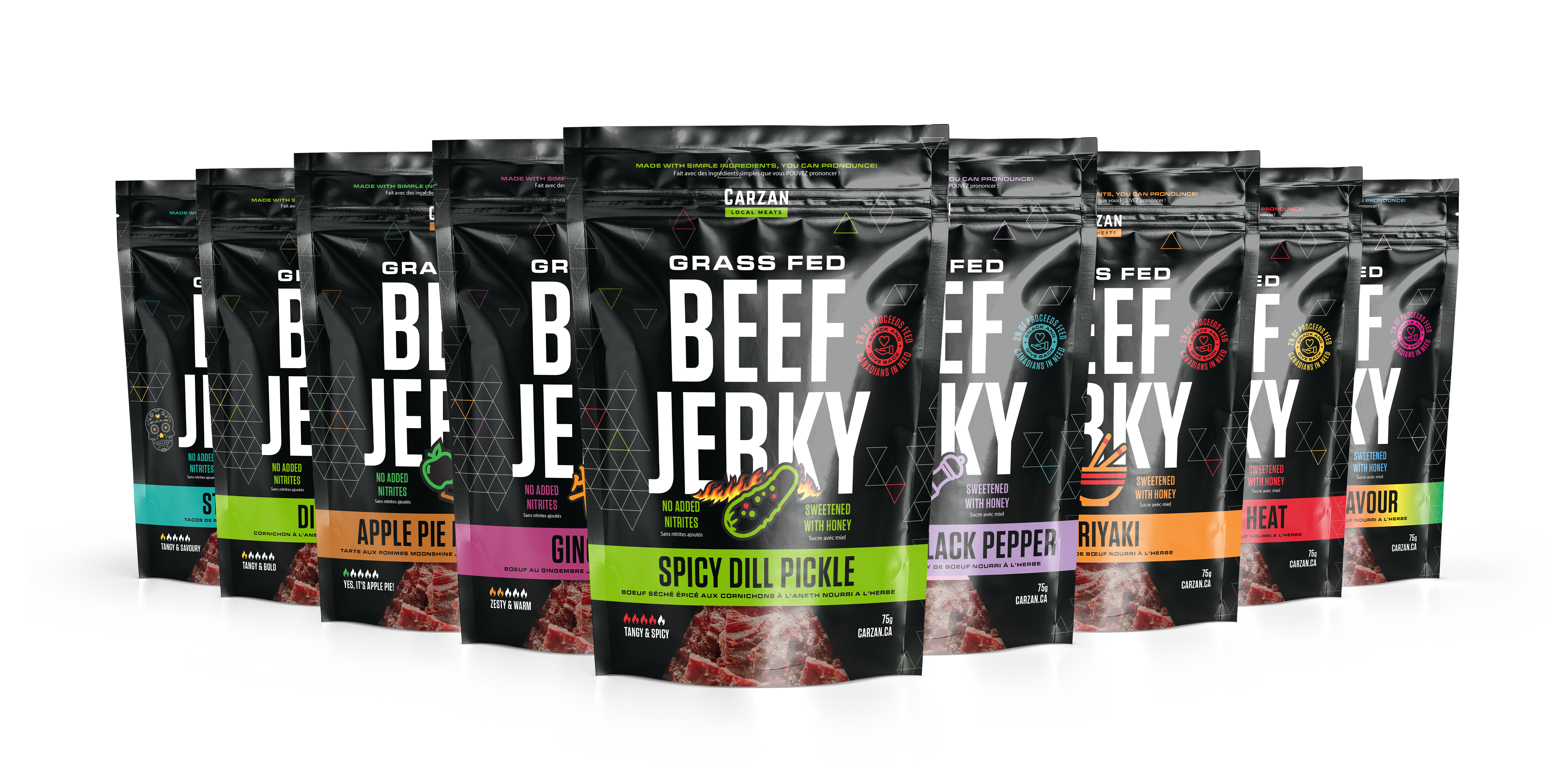 Mockup representation of Carzan Nine Mile Fuel Combo Jerky Pack