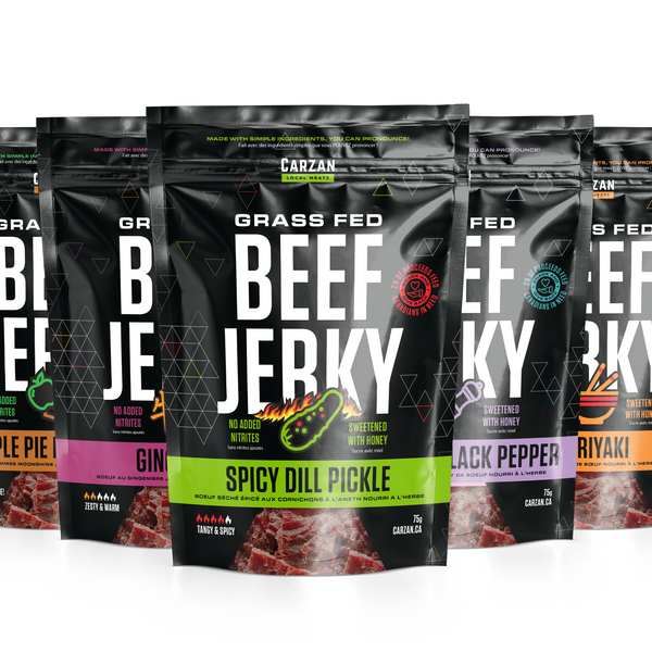 Mockup representation of Carzan Nine Mile Fuel Combo Jerky Pack