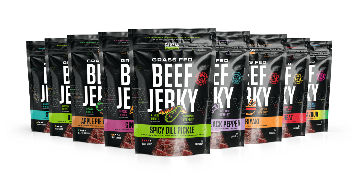 Mockup representation of Carzan Nine Mile Fuel Combo Jerky Pack