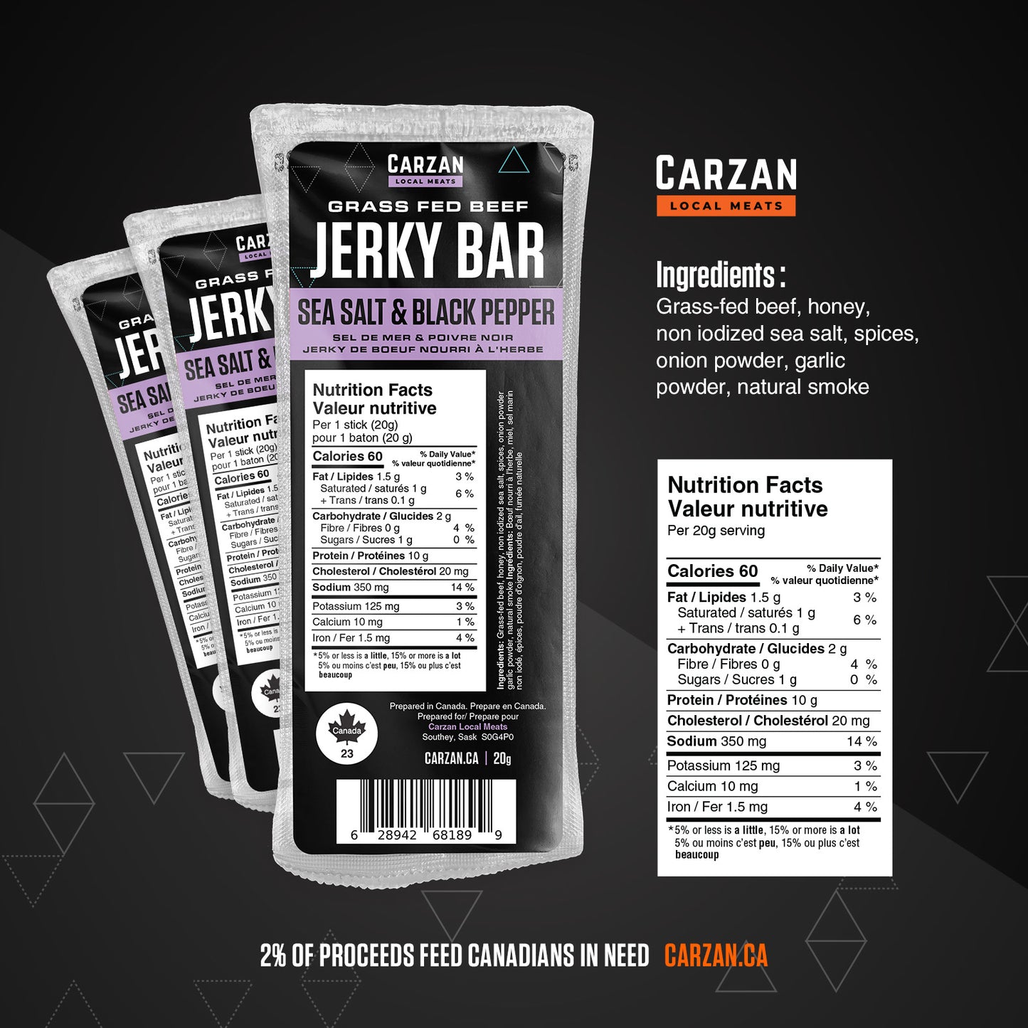 Illustrated NFT-style artwork representing Carzan Sea Salt beef jerky bars