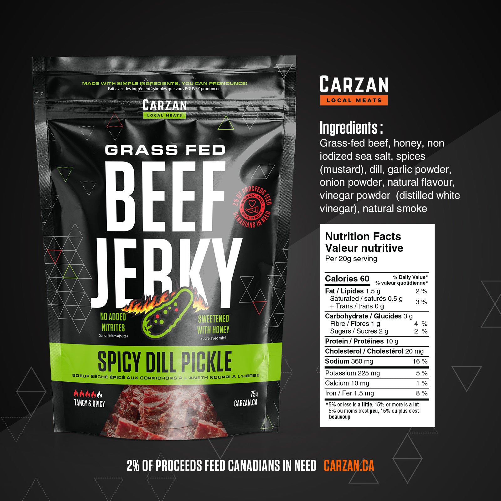 Illustrated NFT-style artwork representing Carzan Spicy Dill beef jerky