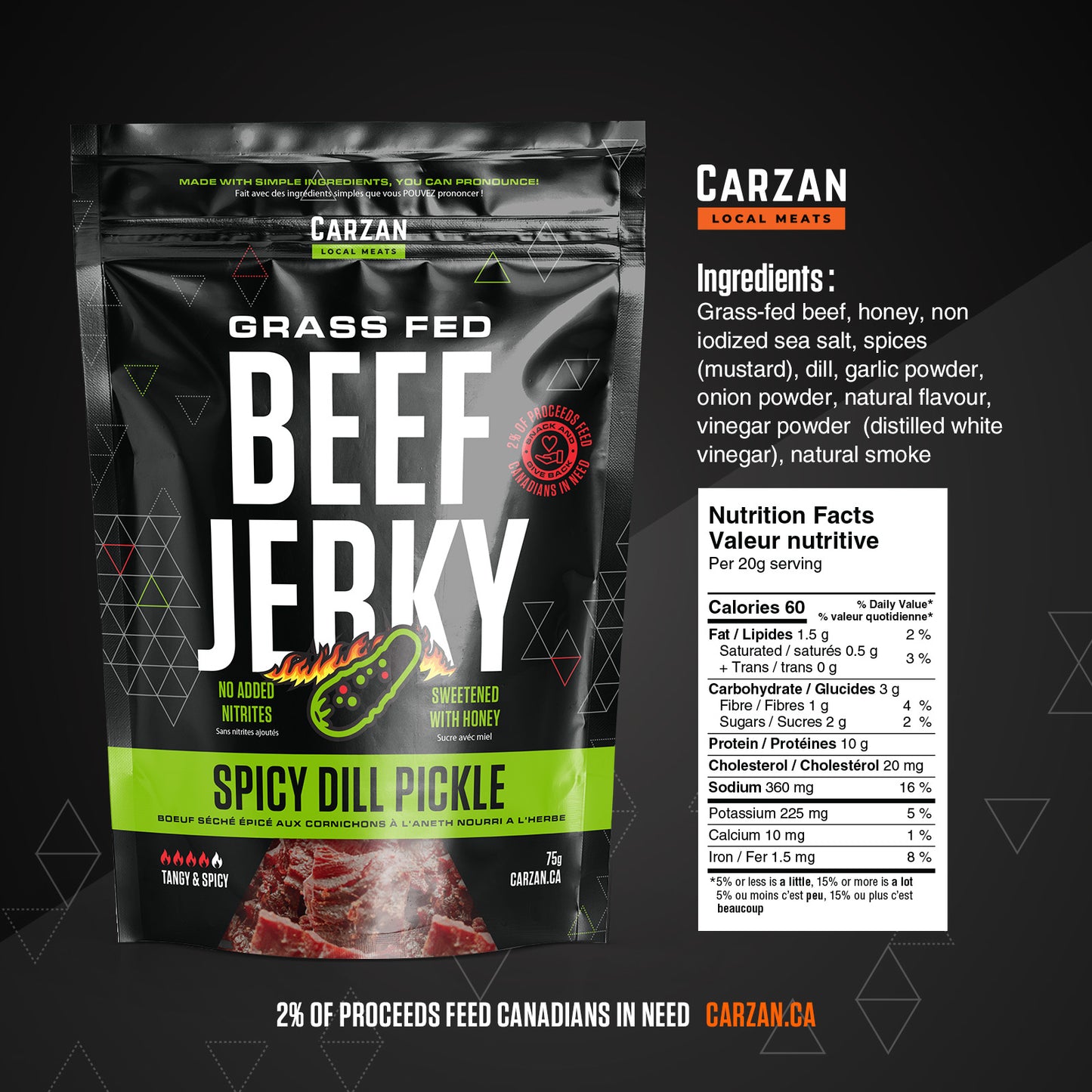 Illustrated NFT-style artwork representing Carzan Spicy Dill beef jerky