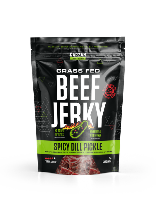 Package of Carzan Spicy Dill Pickle beef jerky

