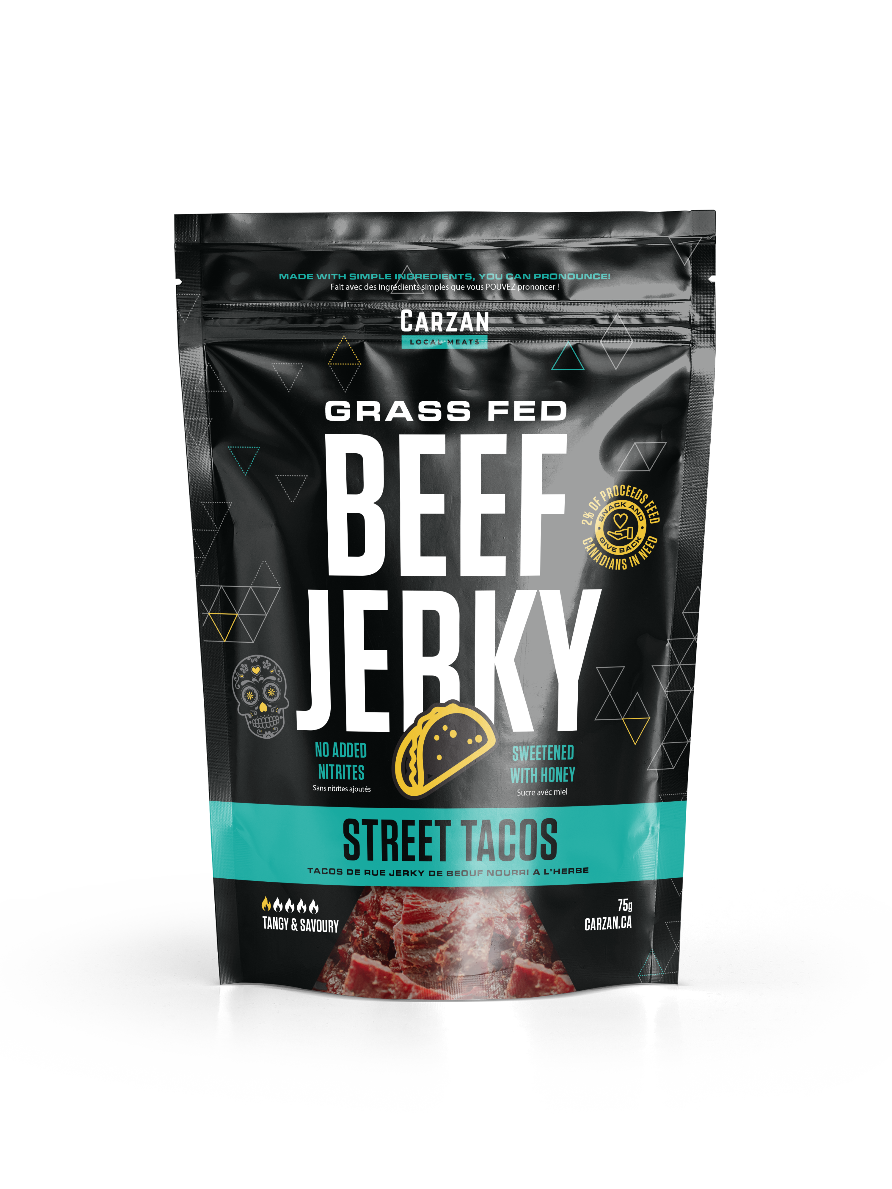 Package of Carzan Street Taco beef jerky
