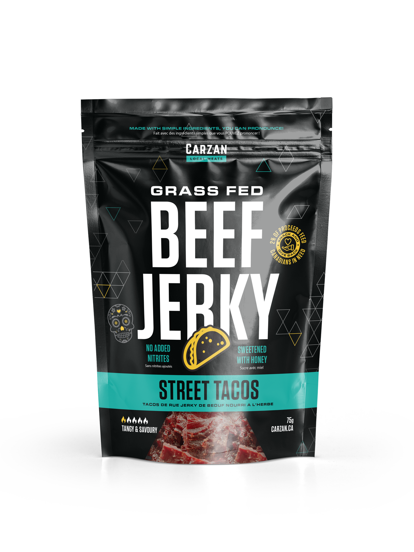 Package of Carzan Street Taco beef jerky
