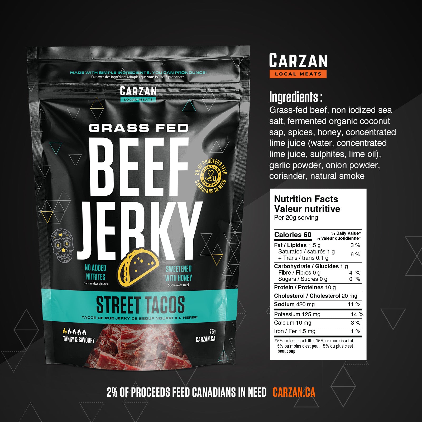 Illustrated NFT-style artwork representing Carzan Street Tacos beef jerky