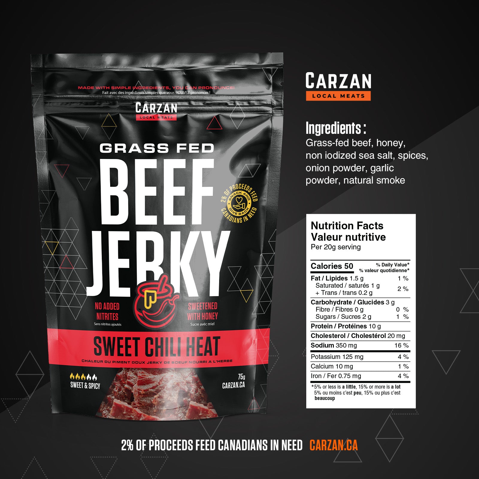 Illustrated NFT-style artwork representing Carzan Sweet Chili Heat beef jerky