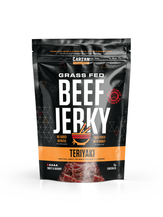 Package of Carzan Teriyaki beef jerky
