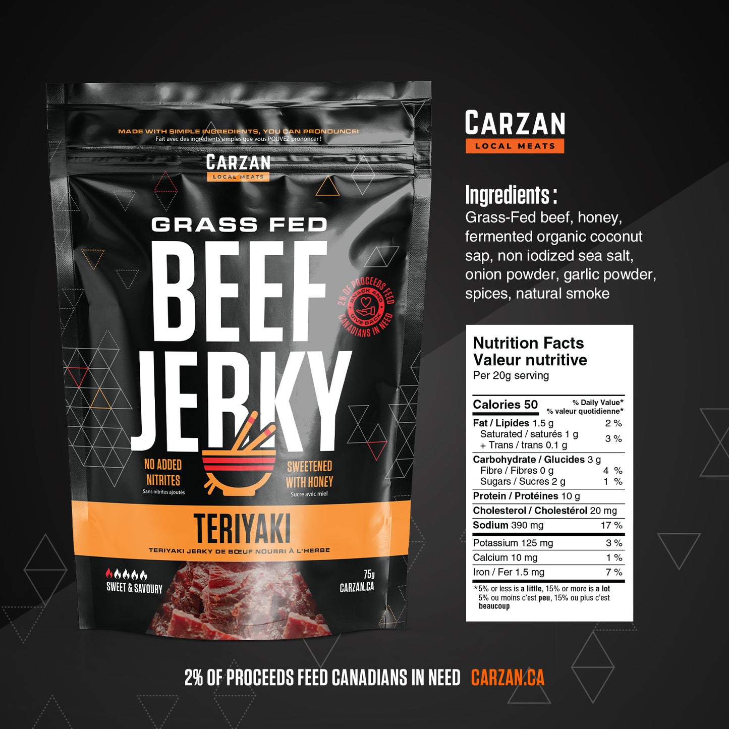 Illustrated NFT-style artwork representing Carzan Teriyaki beef jerky