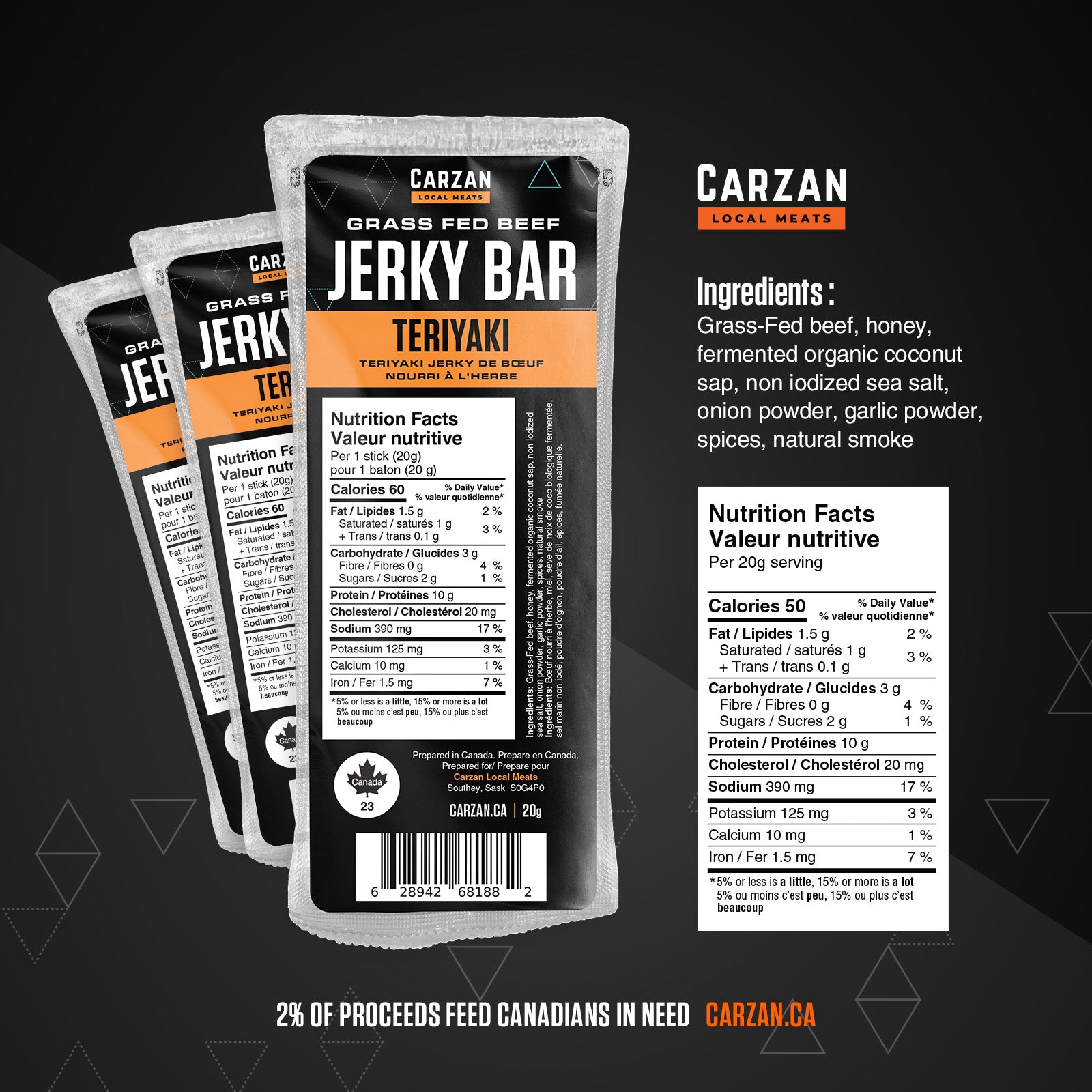 Illustrated NFT-style artwork representing Carzan Teriyaki beef jerky bars